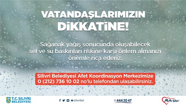 Sağanak yağışa karşı dikkat