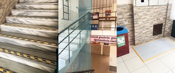 Okul binasında güvenlik tedbirleri alındı