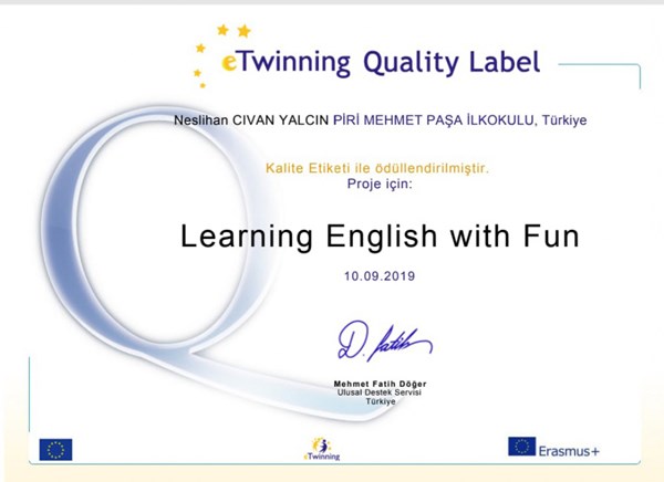 Piri Paşa’nın eTwinning projeleri ödüllendirildi