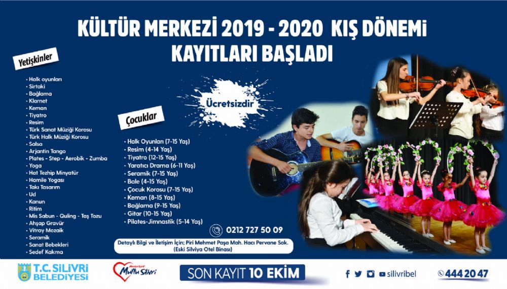 Kültür Merkezi Kış Dönemi Kurs kayıtları başladı