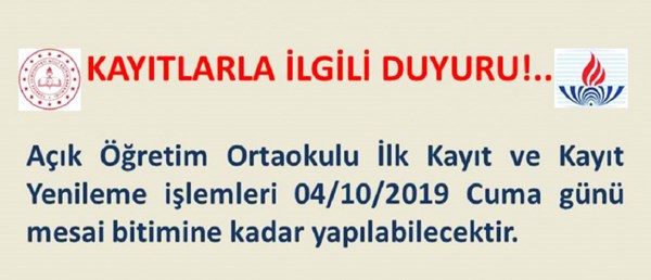 Açık Öğretim Lisesi öğrencilerine duyurulur