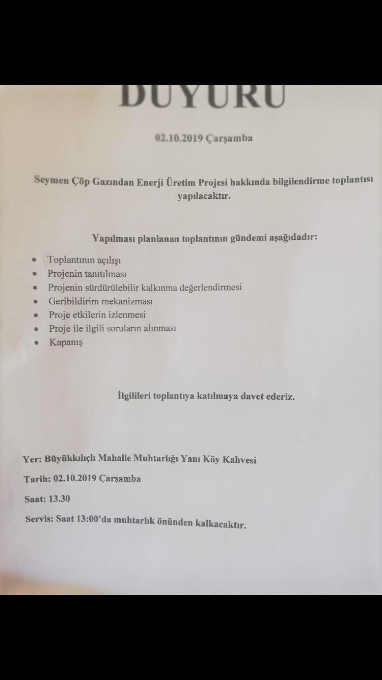 Seymen çöplüğü hakkında bilgilendirme toplantısı