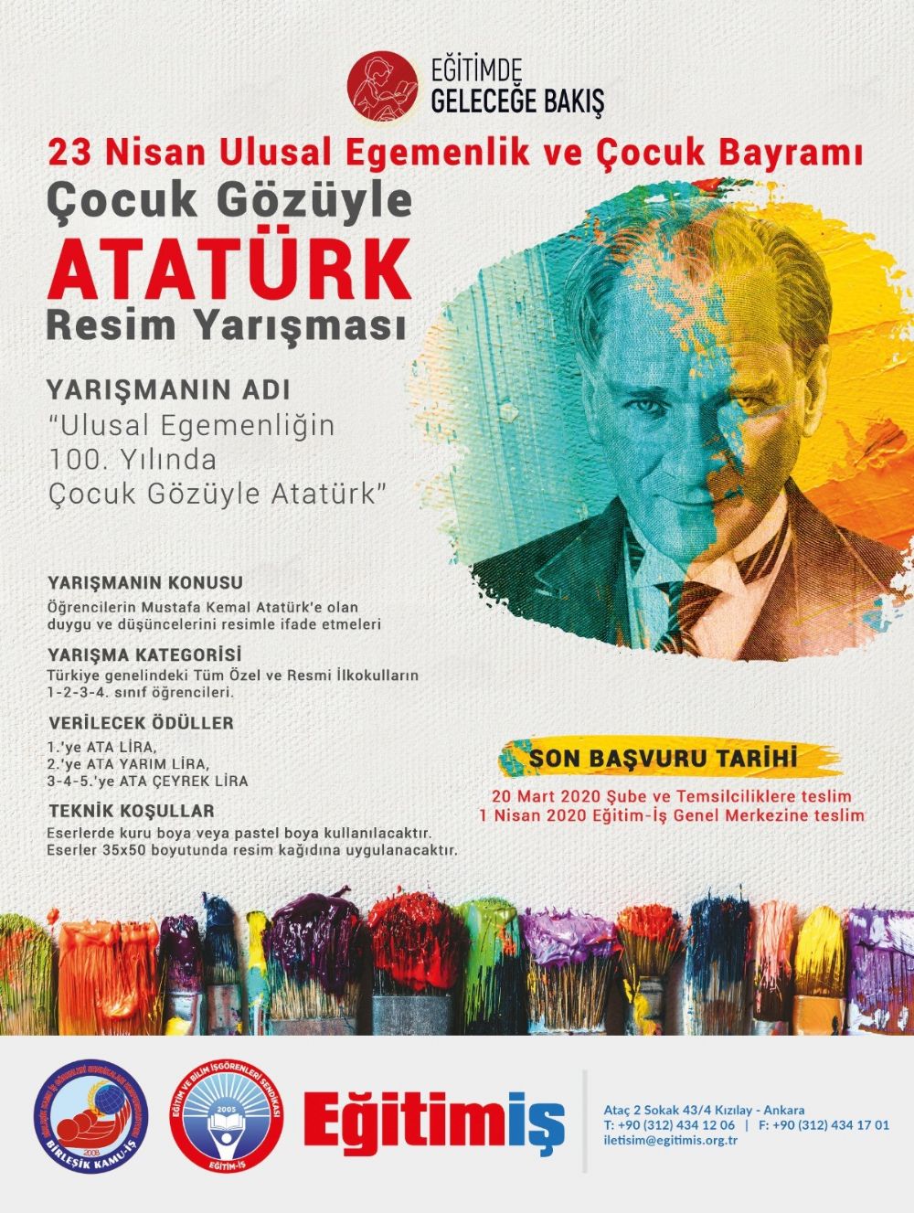 Eğitim-İş’ten “Çocuk Gözüyle Atatürk” Resim Yarışması