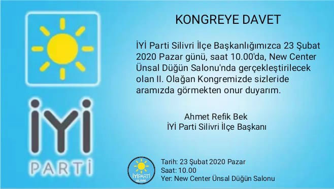 İYİ Parti’den kongreye davet