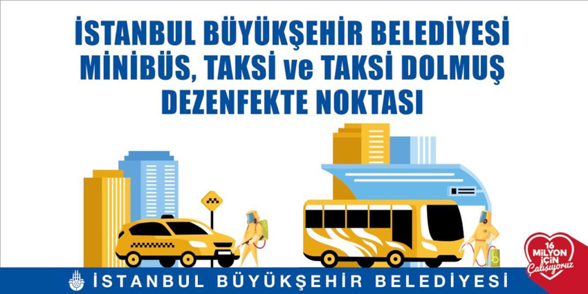 Silivri'de taksi, minibüs ve dolmuşlar dezenfekte ediliyor