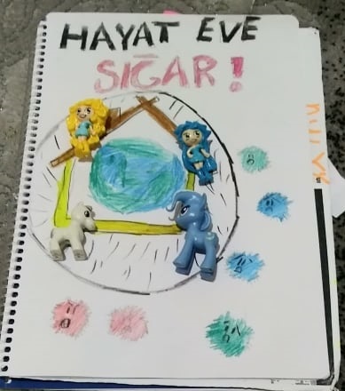 Öğrencilerden “Evde Hayat Var” temalı afiş çalışmaları