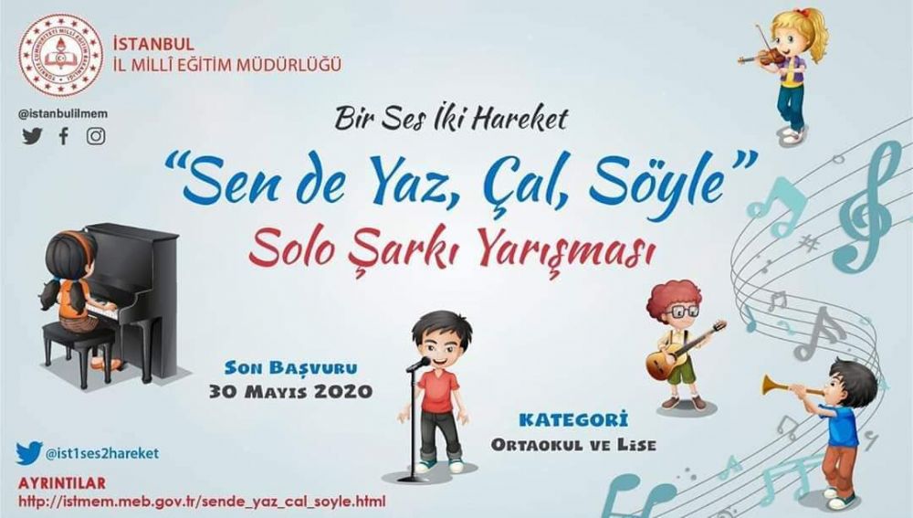 “Sen de yaz, çal, söyle” solo şarkı yarışması