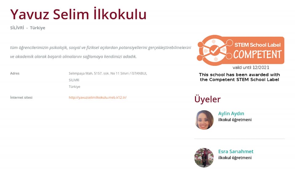 Yavuz Selim İlkokulu Stem Okul Etiketi aldı