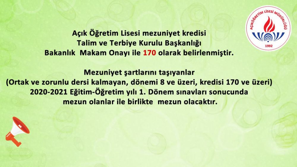 Açık Öğretim Lisesi öğrencilerine önemli duyuru