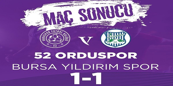 52 Orduspor galibiyete hasret kaldı: 1-1