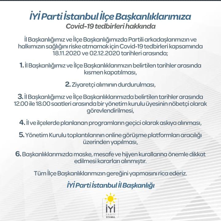 İyi Parti’den salgın önlemleri