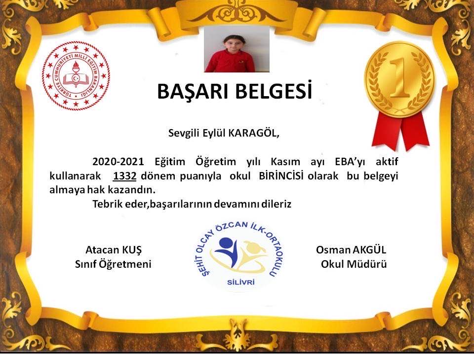 Öğrencilerin Kasım ayı EBA başarısı