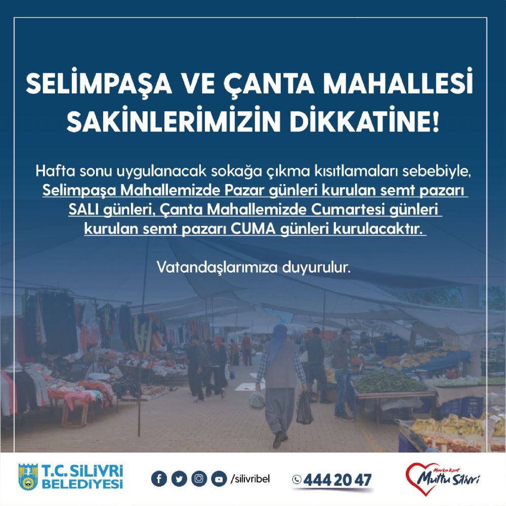 Selimpaşa ve Çanta sakinlerimizin dikkatine❗