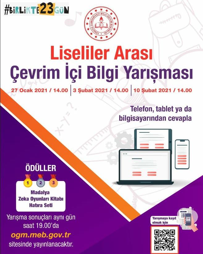 Liseler arası çevrim içi Bilgi Yarışması