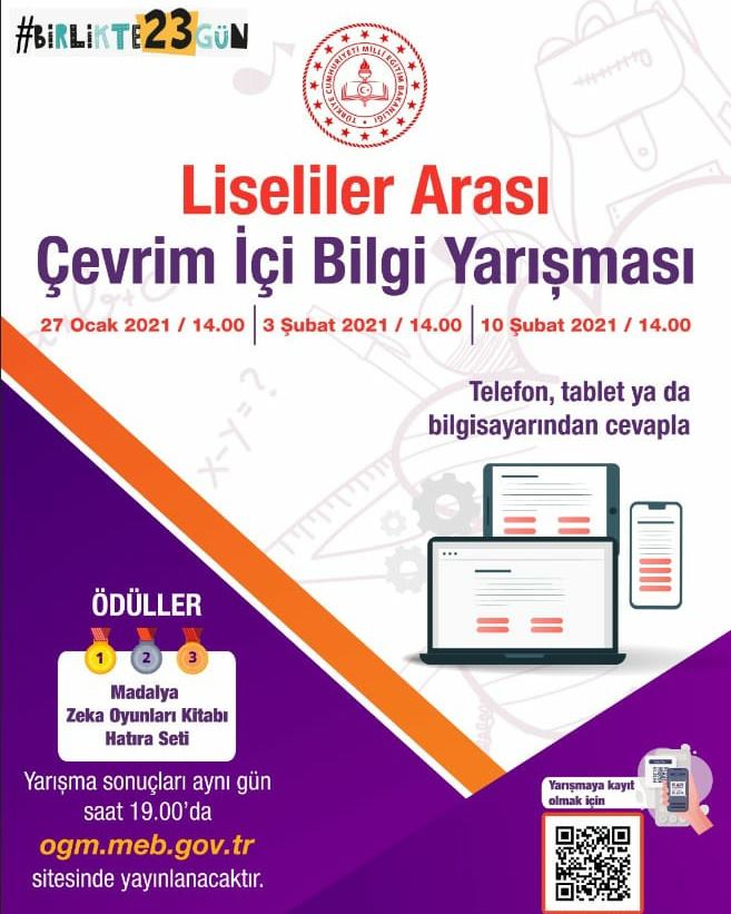 Liseler arası çevrim içi Bilgi Yarışması