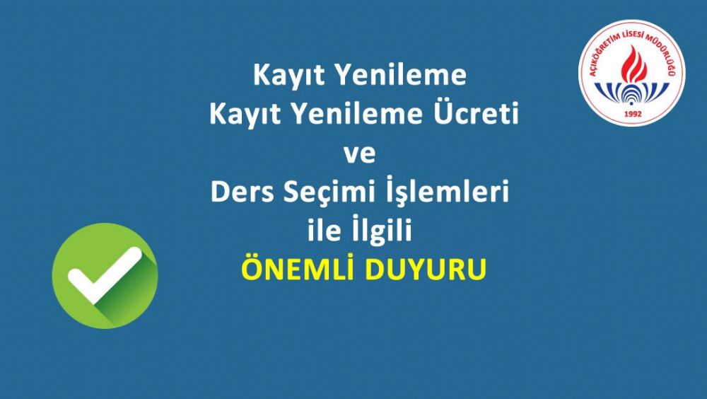 Açık Öğretim Lisesi Müdürlüğünden yeni duyuru