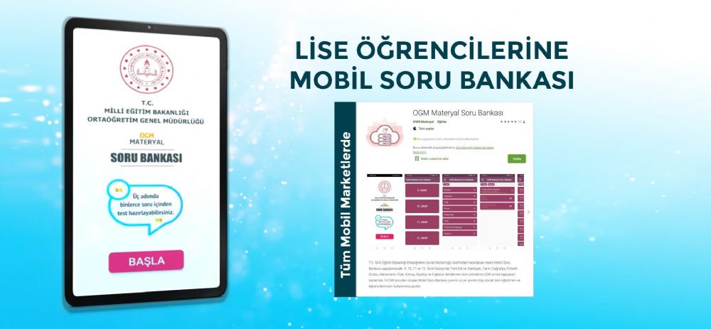 Lise Öğrencileri için 15 bin soruluk Mobil Soru Bankası