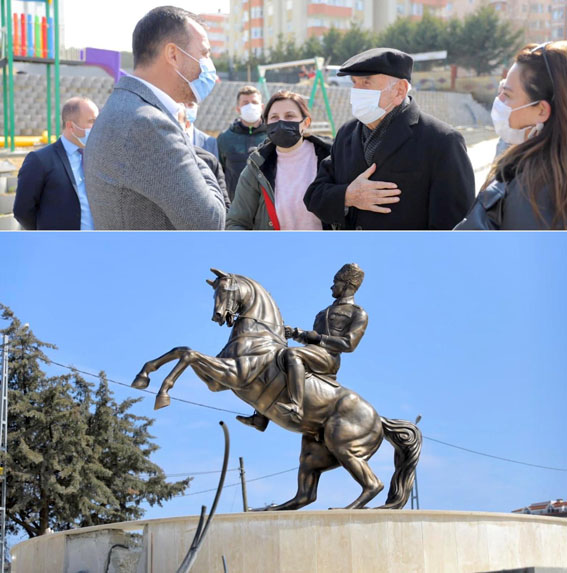 Atatürk heykeli parktaki yerini aldı