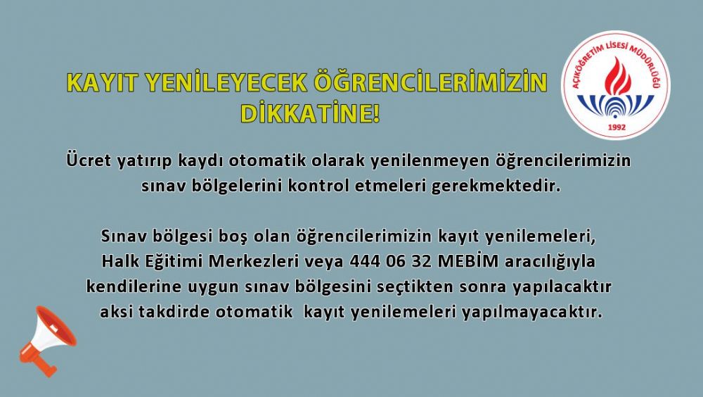 Kayıt yenileyecek açık öğretim öğrencilerinin dikkatine