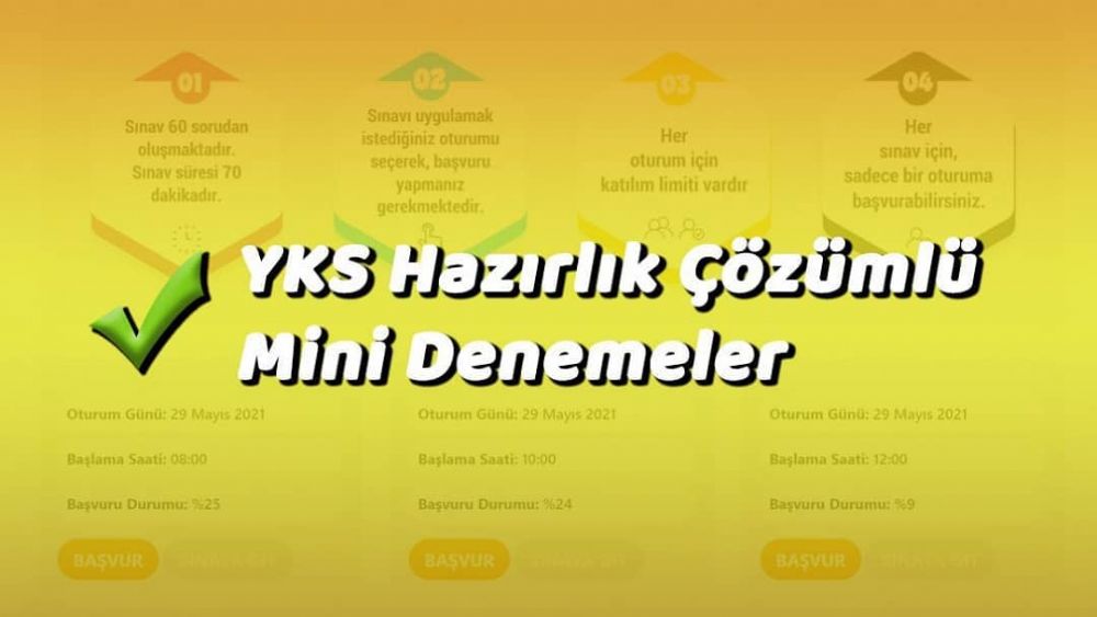 YKS Hazırlık Çözümlü Mini Denemeler sürüyor