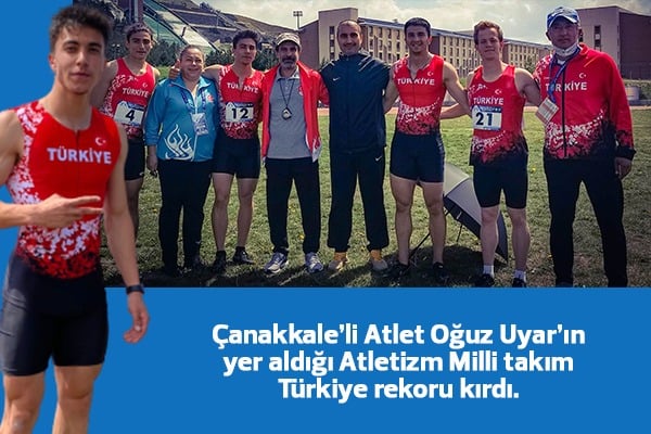 Çanakkaleli atletten Türkiye rekoru