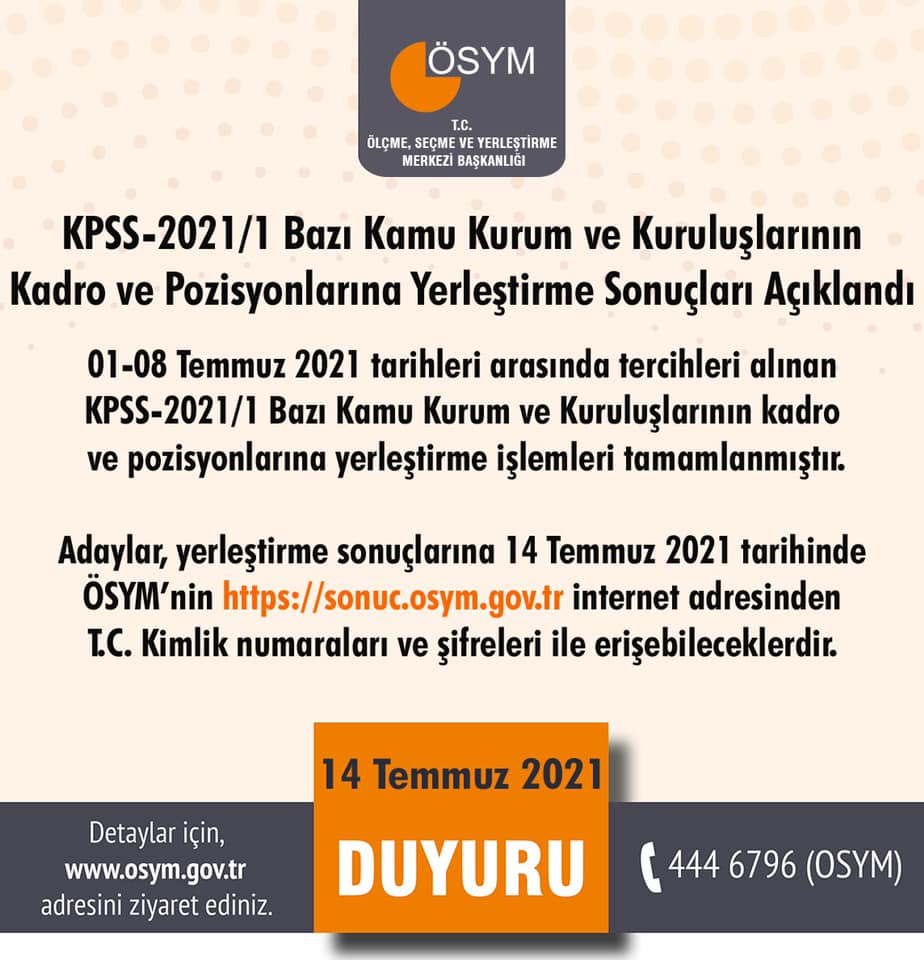 KPSS yerleştirme sonuçları açıklandı