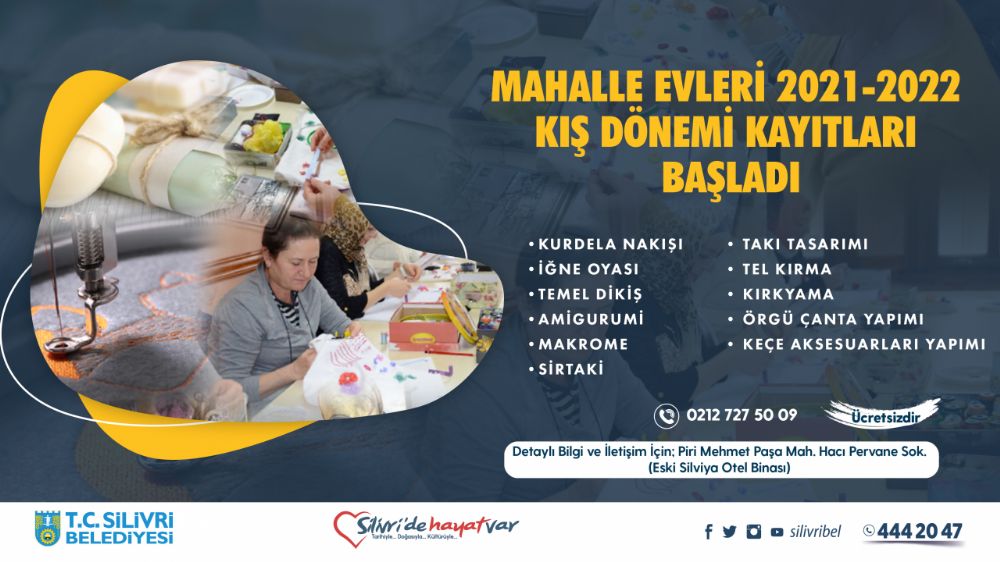 Silivri Belediyesinin Kış Dönemi Kurs Kayıtları başladı