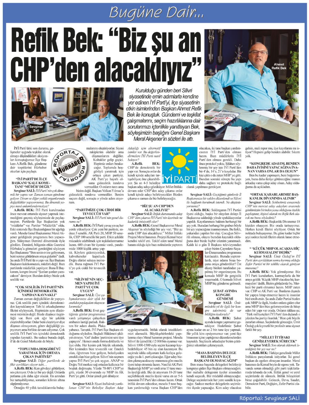 Refik Bek: “Biz şu an CHP’den alacaklıyız”