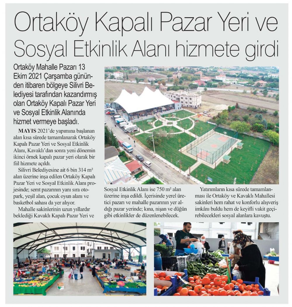 Ortaköy Kapalı Pazar Yeri ve Sosyal Etkinlik Alanı hizmete girdi