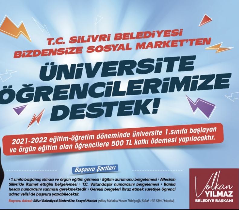 SİLİVRİ BELEDİYESİNDEN ÜNİVERSİTE ÖĞRENCİLERİNE 500 TL!