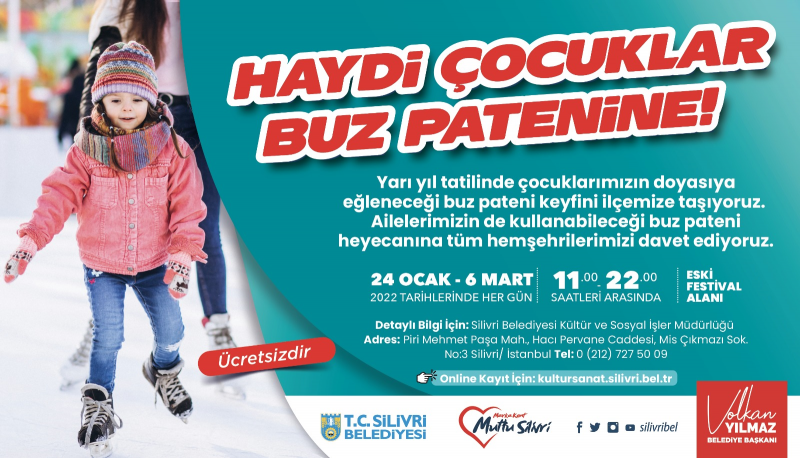 Belediyeden çocuklar için buz pateni etkinliği