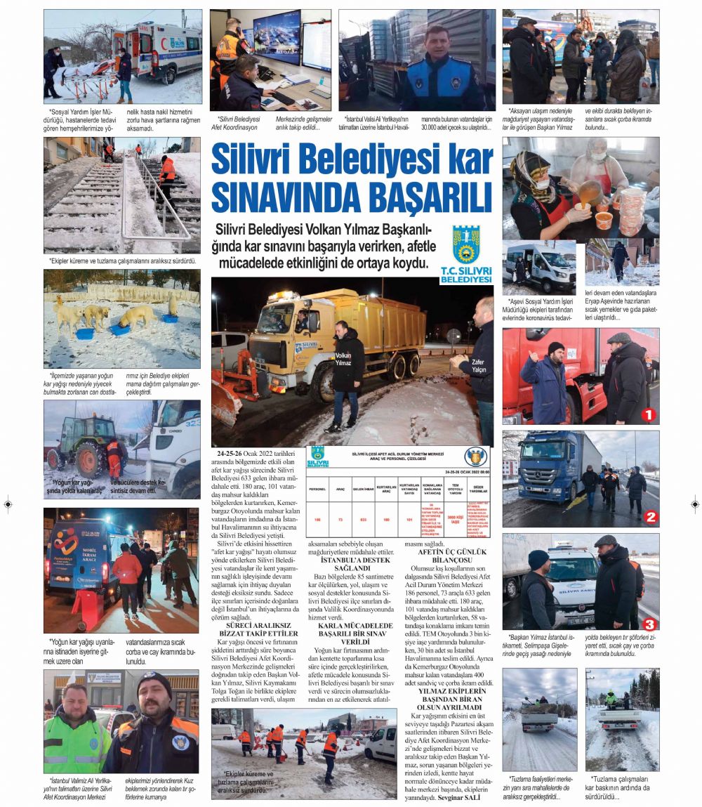 Silivri Belediyesi kar sınavında başarılı