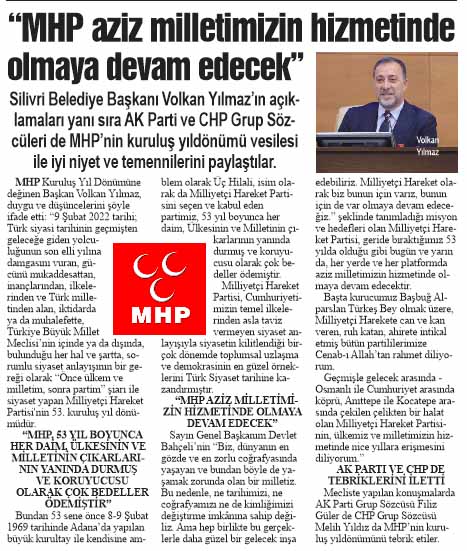 “MHP aziz milletimizin hizmetinde olmaya devam edecek”