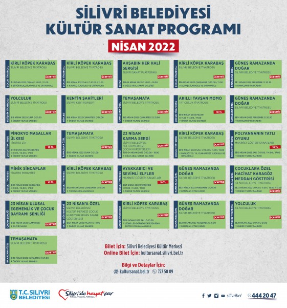 Nisan ayı Kültür ve Sanat Programı belli oldu