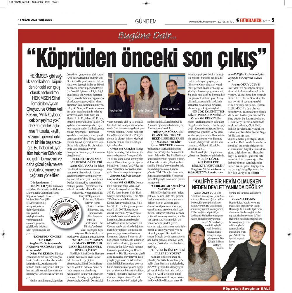 “Köprüden önceki son çıkış”