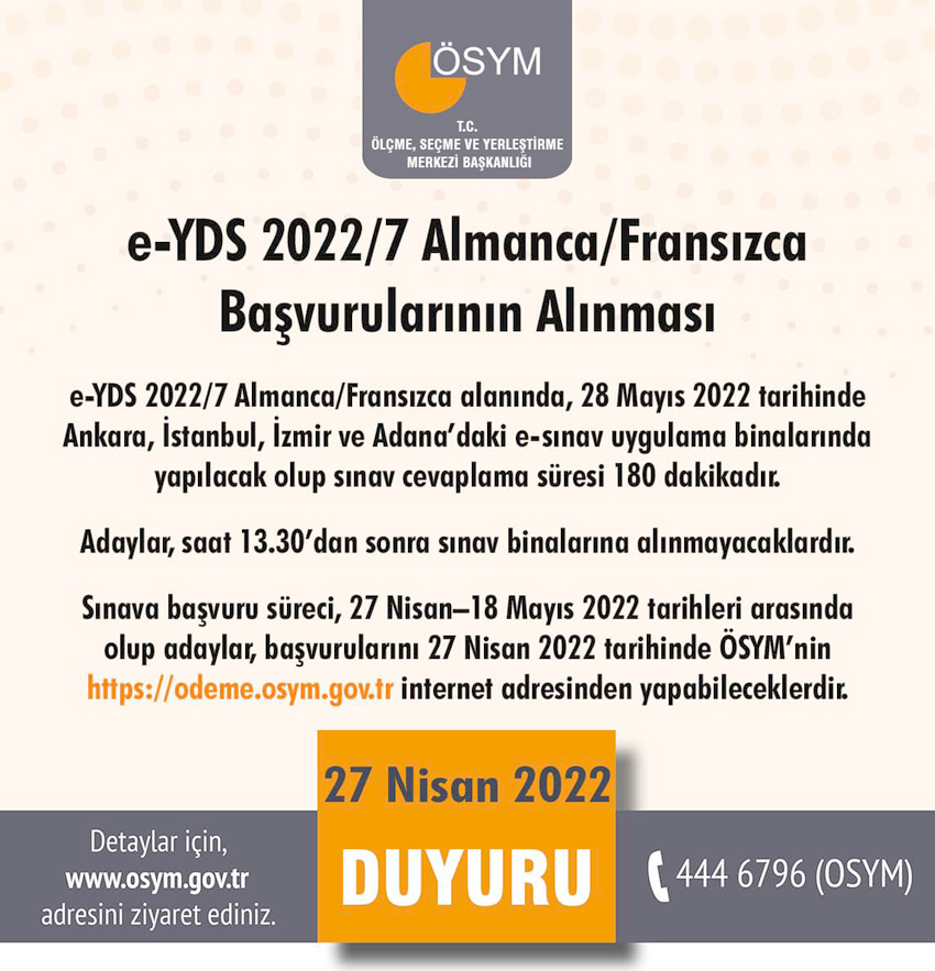 Almanca ve Fransızca Seviye Tespit Sınavı