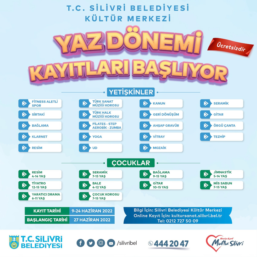 Kültür Merkezi Yaz Dönemi kayıtları başladı