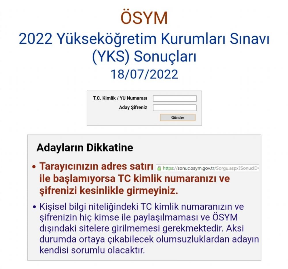 2022 YKS sonuçları açıklandı