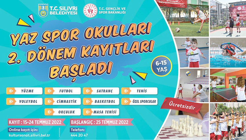 Silivri Belediyesi Yaz Spor Okulları 2. Dönem kayıtları başladı