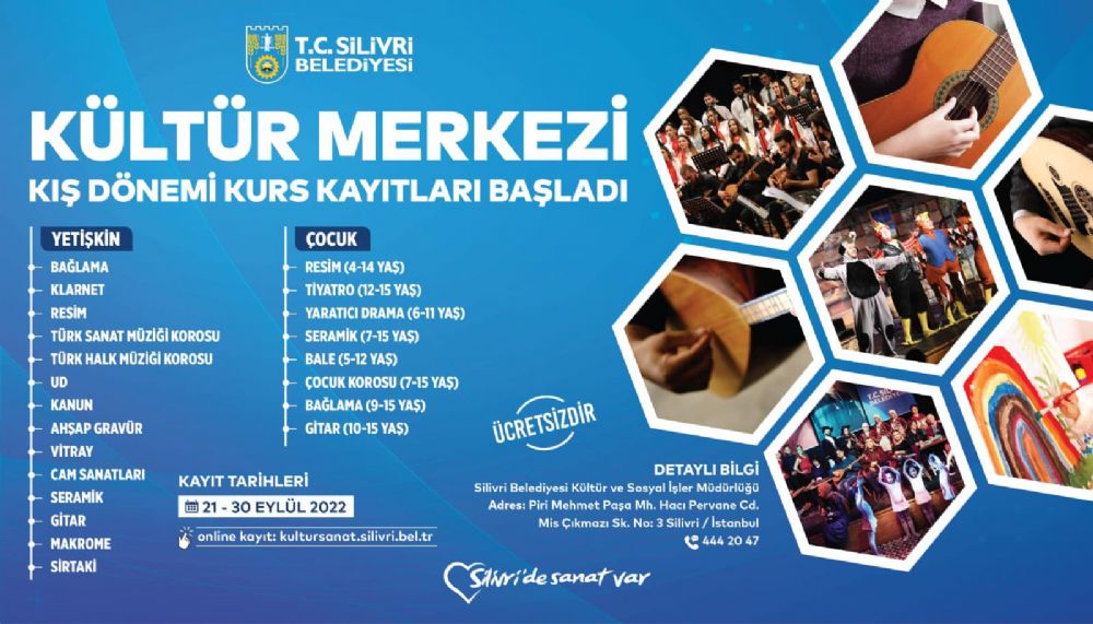 Kültür Merkezi kış dönemi kurs kayıtları başladı