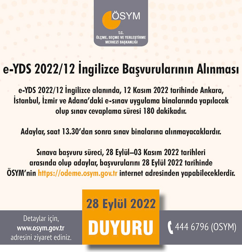 İngilizce başvuru işlemleri başladı