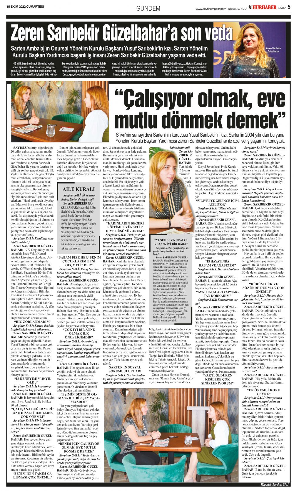 Zeren Sarıbekir Güzelbahar’a son veda