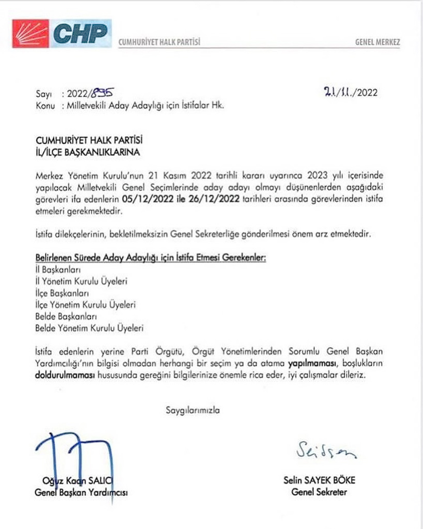 CHP’de Milletvekili Adaylık takvimi belirlendi