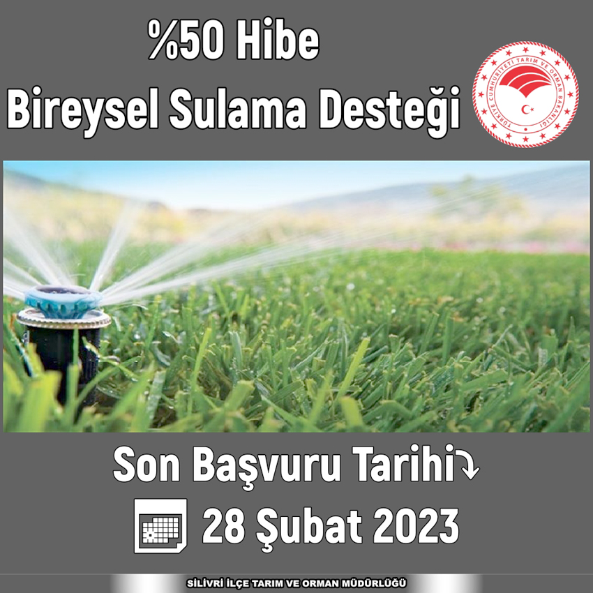 Bireysel Sulama Desteklemeleri başvuruları başladı