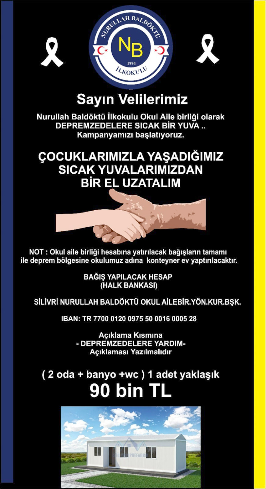 Baldöktü İlkokulu’ndan depremzedelere yuva