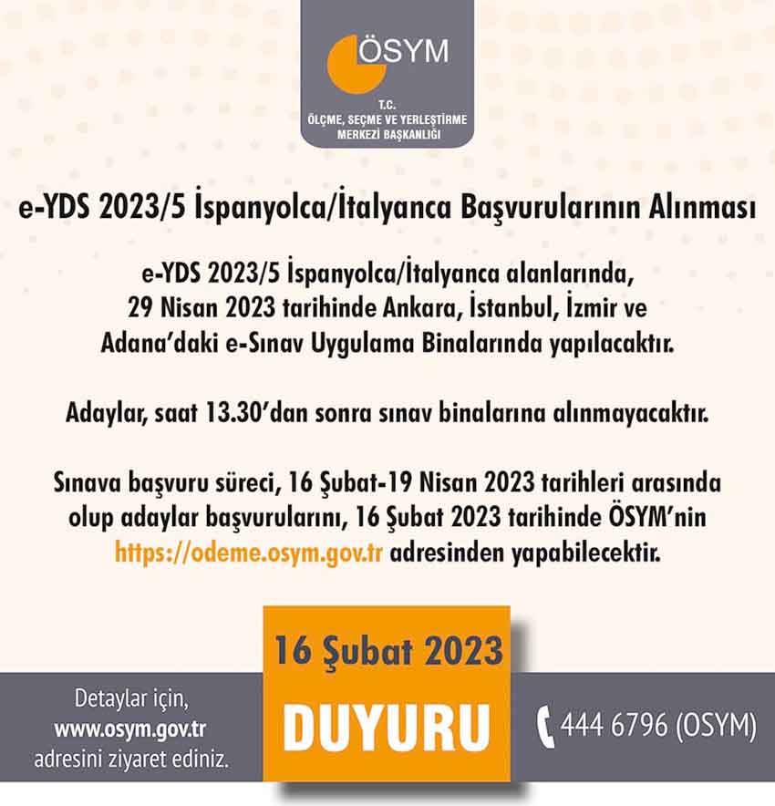 İspanyolca ve İtalyanca başvuruları başladı