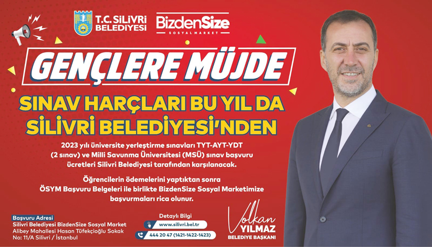 Sınav harçları bu yıl da Silivri Belediyesinden