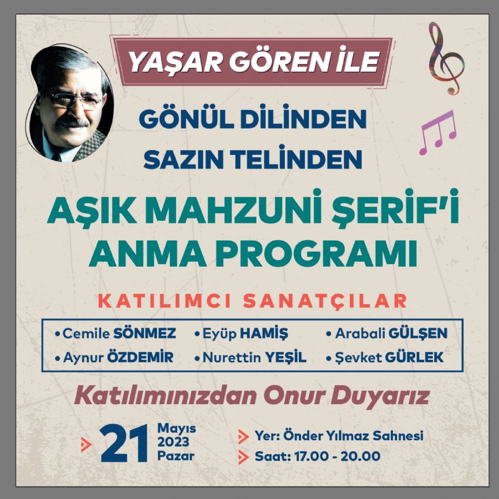 Yaşar Gören’le Aşık Mahzuni Şerif’i Anma Programı