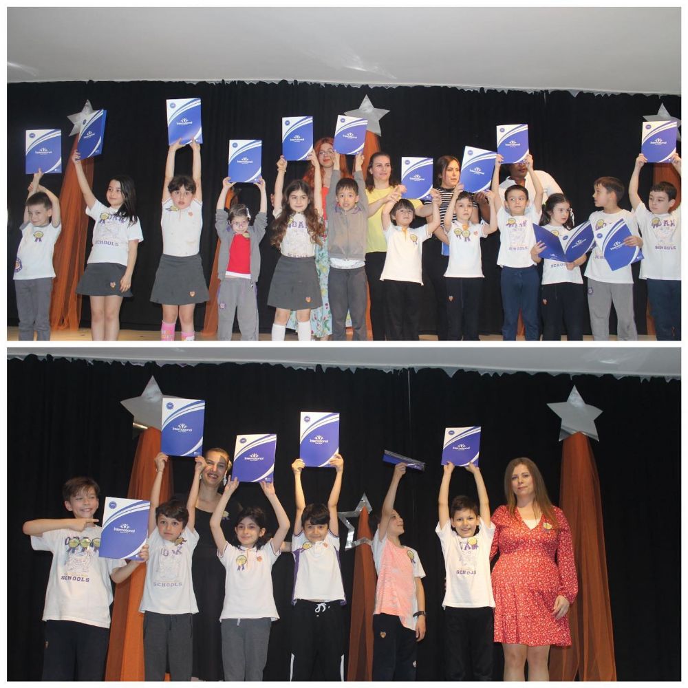Öğrencileri yabancı dil sertifikası, okul Üstün Performans Plaketi aldı