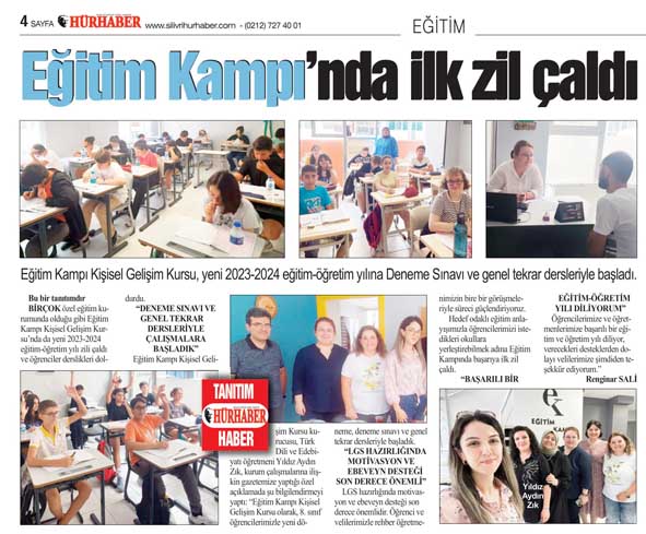 Eğitim Kampı’nda ilk zil çaldı